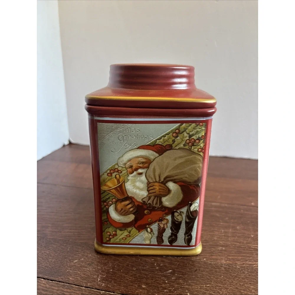 Oneida Sakura Holiday Memories Joyful Christmas Stoneware Canister‎ 7 in